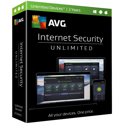 AVG Internet Security - 2-Year / Unlimited Devices - Retail Box ...