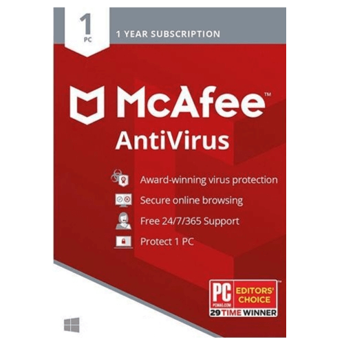 McAfee AntiVirus - 1-Year / 1-PC