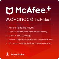 McAfee+ Advanced Individual  - 1-Year / Unlimited Devices - Europe/UK