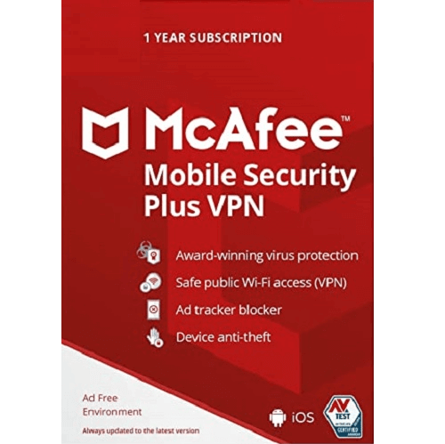 McAfee Mobile Security Plus VPN - 1-Year / 1-Device