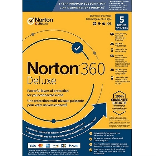 Norton 360 Deluxe - 1-Year / 5-Device - Americas