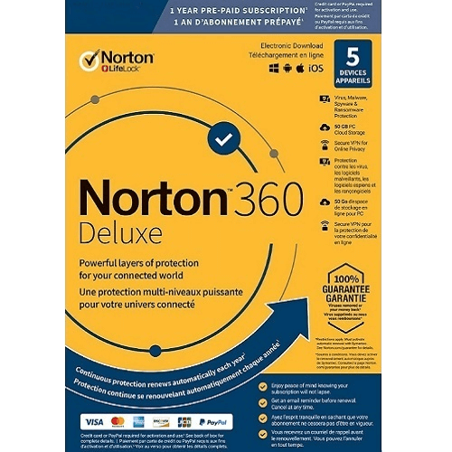 Norton 360 Deluxe - 1-Year / 5-Device - UK/Europe Norton 360 Deluxe - 1-Year / 5-Device - UK/Europe