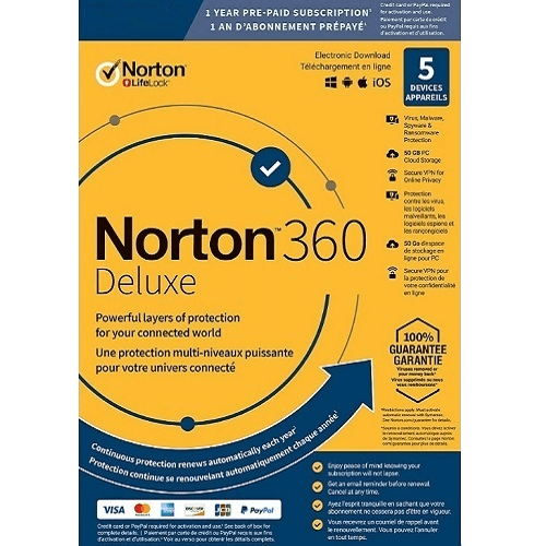 Norton 360 Deluxe - 1-Year / 5-Device - USA/Canada