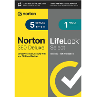 Norton 360 Deluxe with LifeLock Select - 1-Year / 5-Device - Americas