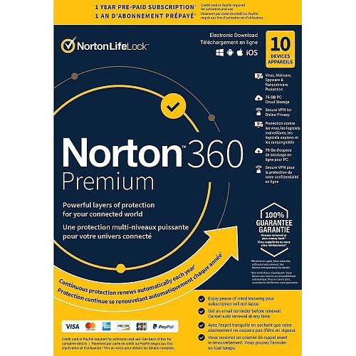 Norton 360 Premium - 1-Year / 10-Device - USA/Canada Norton 360 Premium - 1-Year / 10-Device - USA/Canada