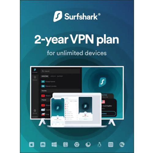 Surfshark Starter VPN - 2-Year / Unlimited Devices - Global