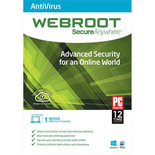 Webroot SecureAnywhere Antivirus - 1-Year / 1-Device