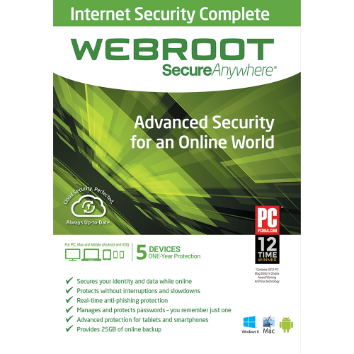 Webroot SecureAnywhere Internet Security Complete - 1-Year / 5-Device