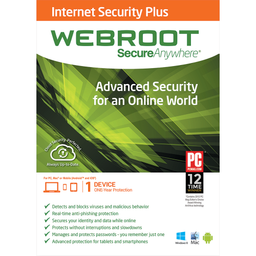 Webroot SecureAnywhere Internet Security Plus - 1-Year / 1-Device Webroot SecureAnywhere Internet Security Plus - 1-Year / 1-Device