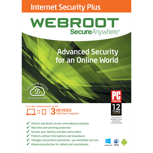 Webroot SecureAnywhere Internet Security Plus - 1-Year / 3-Device