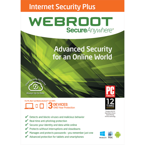 Webroot SecureAnywhere Internet Security Plus - 1-Year / 3-Device